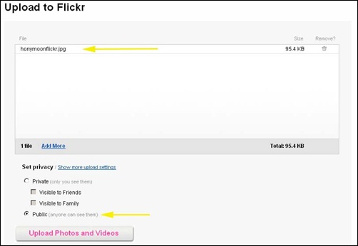 uploading photos to flickr